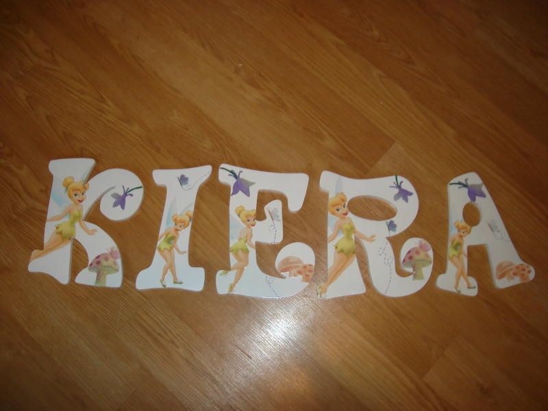 NEW CUSTOM NURSERY WOOD WALL LETTERS DISNEY TINKERBELL  