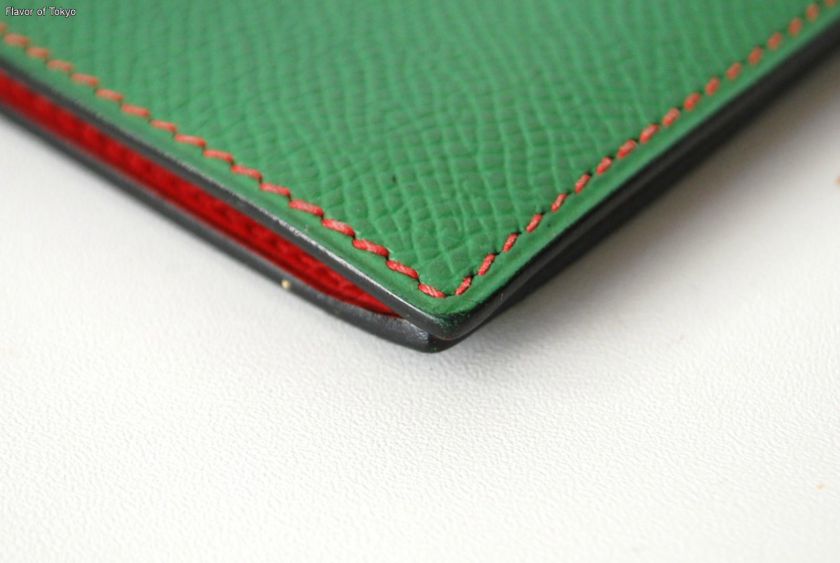 Authentic HERMES Green Leather Agenda Cover w/ Address Book  