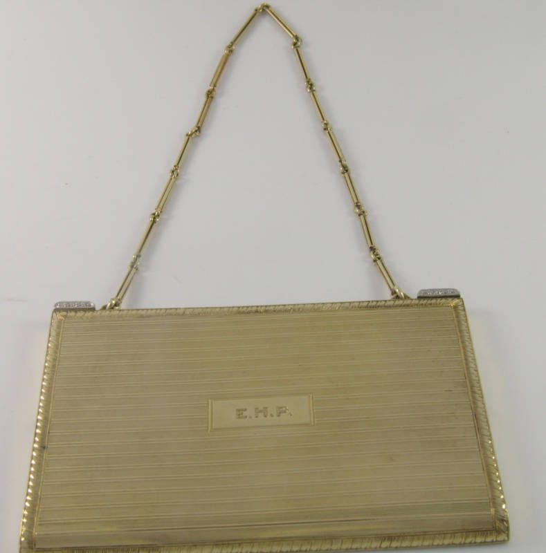 Vintage Tiffany & Co. 14k Gold & Diamond Case w/ Chain  