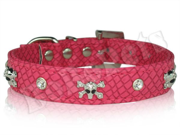 Rhinestone Crystal Skulls Dog Cat Pet Collar 5 colors  