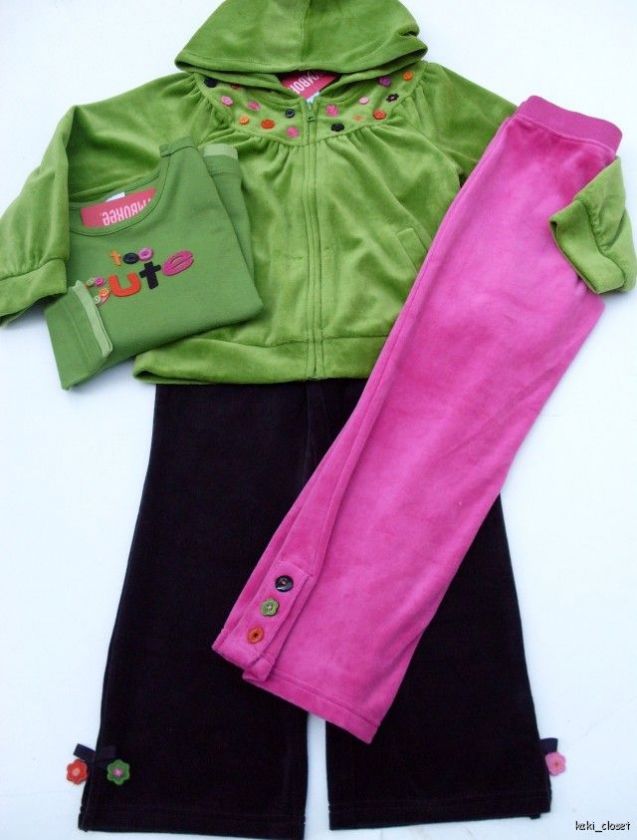 Gymboree All About Buttons 4 Pc Yoga Outfit Sz 5 5T NWT  