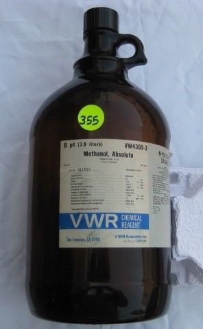 gallon 3.8 liters Amber glass lab reagent bottle with Lid 355  