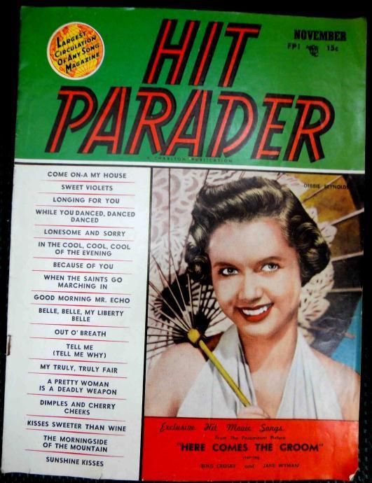 1954 nov HIT PARADER MAG debbie reynolds cvr  