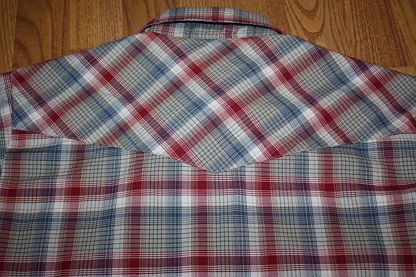 plaid WESTERN pearl snap shirt * vtg cowboy  