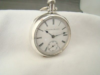 BIG VINTAGE 1887 COIN SILVER ELGIN OPENFACE POCKET WATCH*RUNS*  