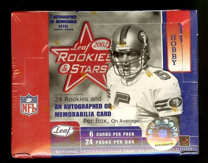 2002 Leaf Rookies & Stars Football Hobby 3 box lot  