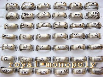 Wholesale Mixed lots of 100pieces stainless steel rings  