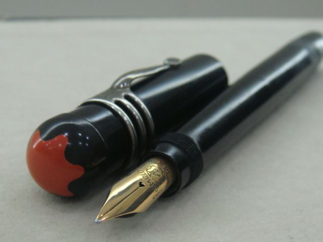 Montblanc Simplo Vintage 1908 Rare Rouge et Noir No.4  