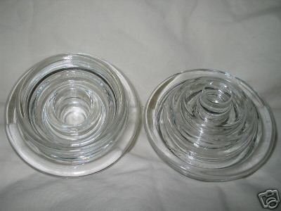 set of 2 Fostoria Glass crystal VIRGINIA candlesticks ADAPTERS