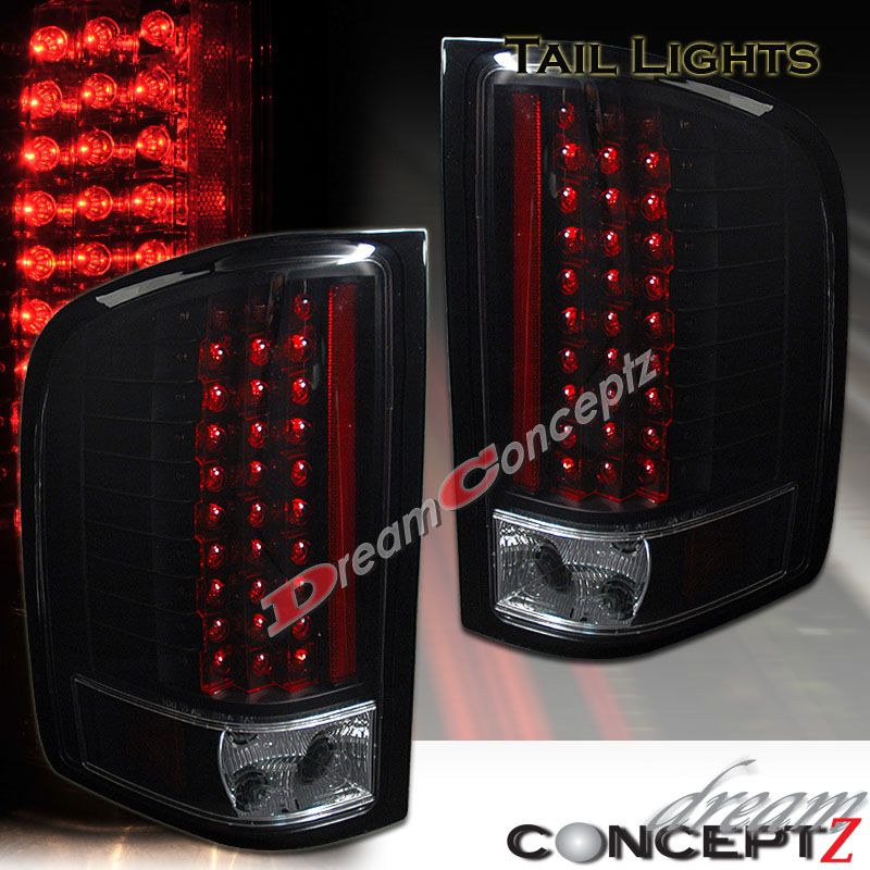 2007 2010 CHEVY SILVERADO 1500 2500HD 3500 LED TAIL LIGHTS BLACK 