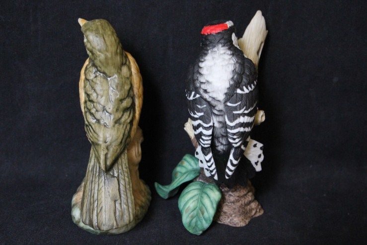 L167 GARDEN SERIES PORCELAIN BIRDS LENOX LEFTON DOWNY WOODPECKER 