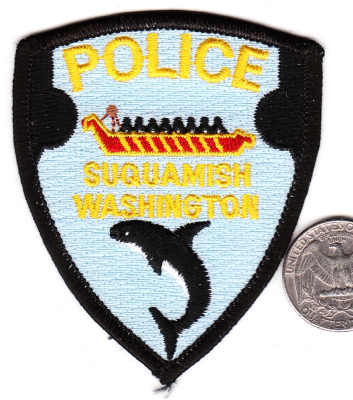 POLICE PATCH SUQUAMISH Washington State Killer Whale Sh  