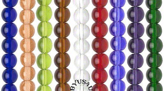 ROUND DRUK GLASS BEADS 6mm CHOICE OF COLORS 68pc   