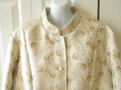 Coldwater Creek Womens Ivory Brocade Jacket Blazer Plus 2X  