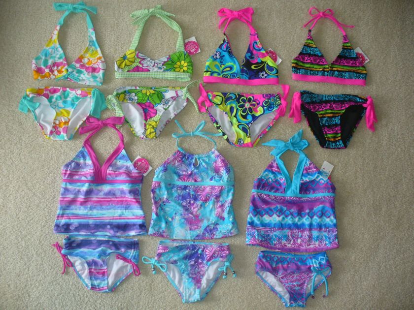 NWT GIRLS JUSTICE 2 PC BIKINI AND TANKINI SWIMSUITS SIZE 6  