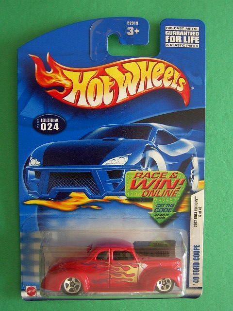 2002 First Edition Hot Wheels 40 Ford Coupe 12/42 #024 074299098901 