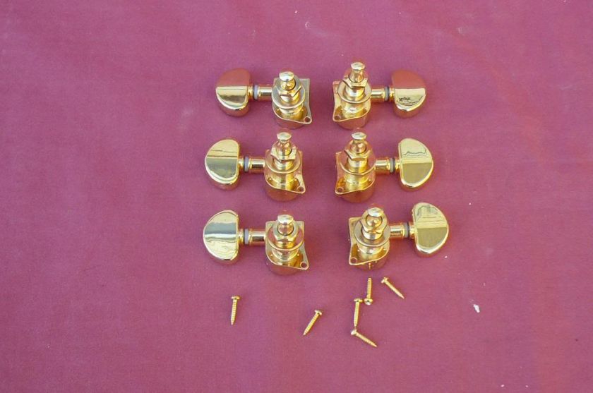 This Auction is for 6 NEW Grover 3+3 Gold Guitar Tuners 3 each side 