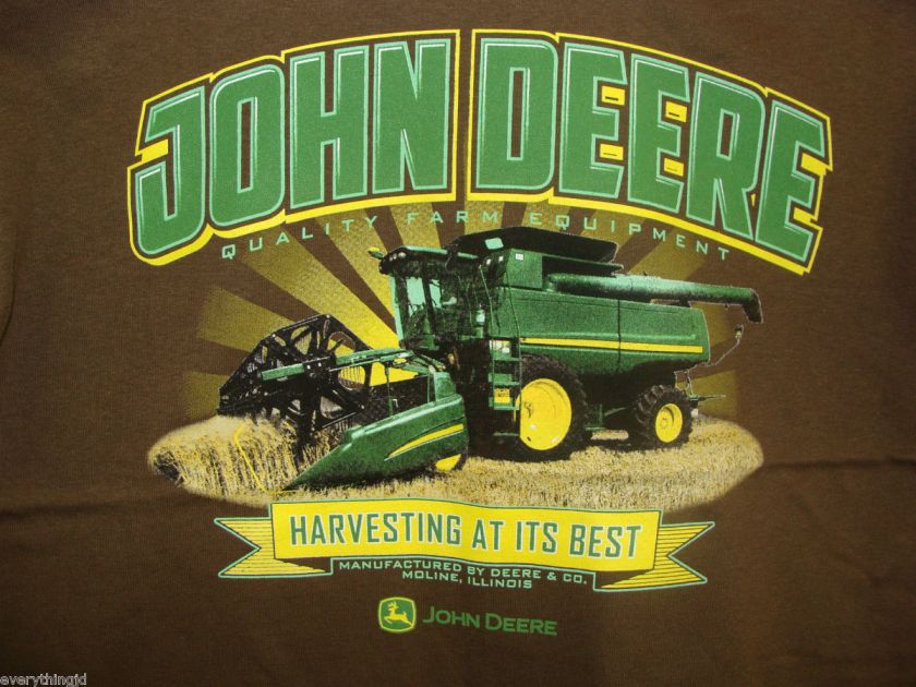 Mens Brown John Deere Harvesting At Its Best T Shirt  