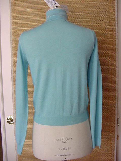 GUCCI Turtleneck Top S NEW Gorgeous Pale Aqua Blue  