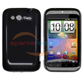 Black TPU Silicone Hydro Case Skin for HTC Wildfire S 2  