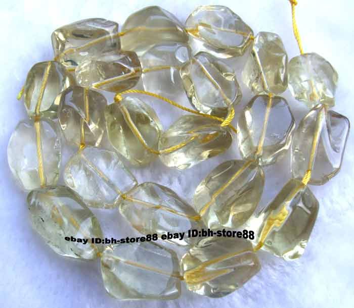 13x18mm Natural Lemon Quartz Freeform Beads 15  