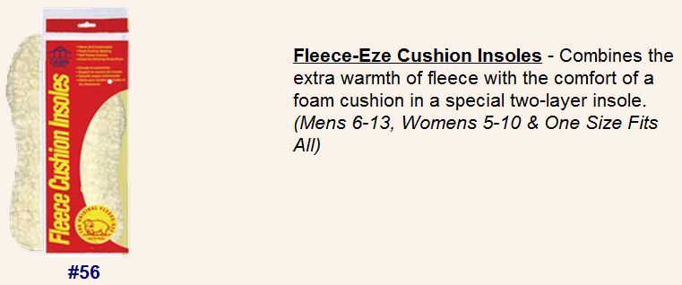 CABIN Brand Fleece Cushion Pure Lambs Wool Insoles 1P  