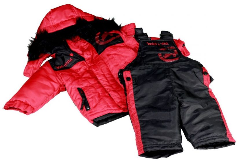 Baby Schneeanzug Skianzug Winteroverall 62 Ecko rot  