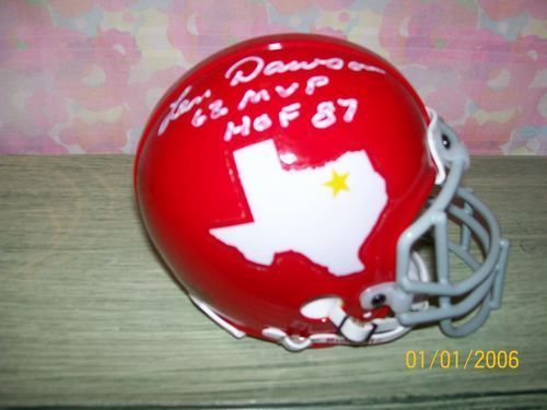 LEN DAWSON SIGNED DALLAS TEXANS M/H HOF87 & 62 AFL MVP  