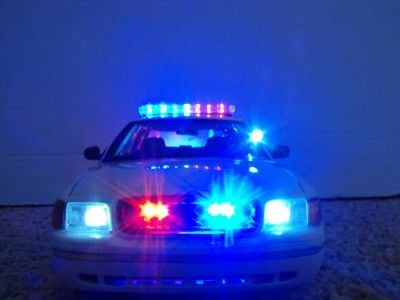 18 Unmarked White Police Car Lights Custom Model Ford Crown Victoria 