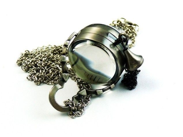 New Vintage Crystal Ball Pocket Watch Pendant Necklace  