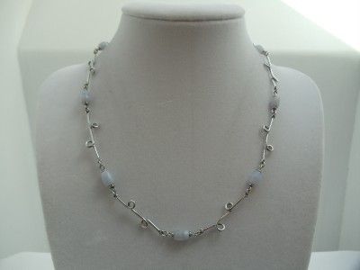 Lia Sophia Necklace, Cool Water, Bluelace Agate, Silver, Stunning 