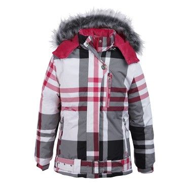   Girls LARGE 14 Boarder Jacket Coat Hooded PINK Plaid $69.99  