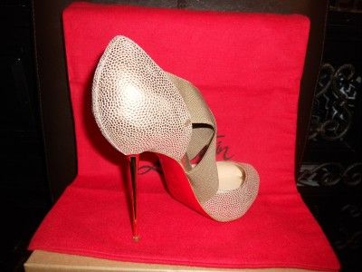 Christian Louboutin BIG DORCET Baseball Peep Toe Spike Heel Pumps 