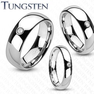   2Pc) Tungsten Carbide Classic C.Z. Wedding, Couple Ring Chose Sz5~Sz14