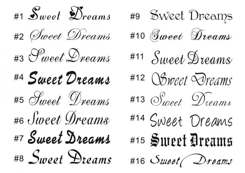 Sweet Dream saying vinyl sticker wall decor home Quote room decal 4x24 