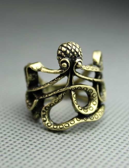 Brand New Fashion Antiqued Lucky Octopus Ring  