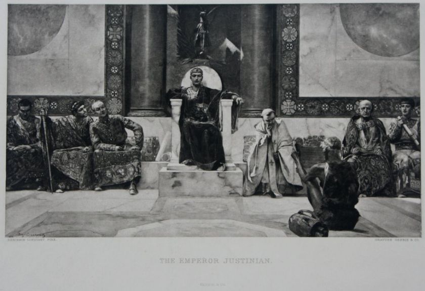 Gebbie & Co. Gravure Print~THE EMPORER JUSTINIAN~1880s  