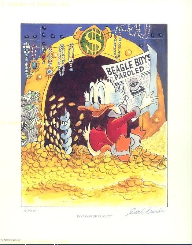 CARL BARKS   CARTOON SIGNED  