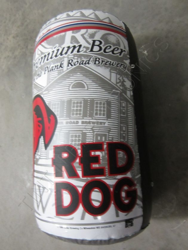 Huge Red Dog Inflatable Display Beer Can 22 Inches Tall  