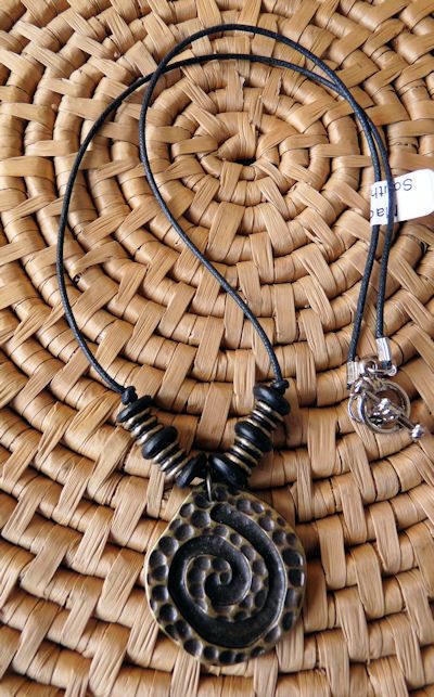 African Jewelry Brass Cheetah Pendant Necklace S Africa  