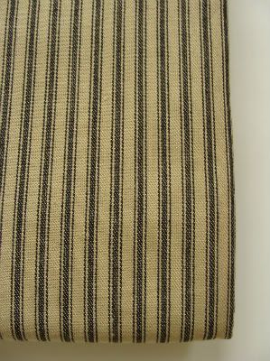 Primitive Country Black & Tan Ticking Shower Curtain  