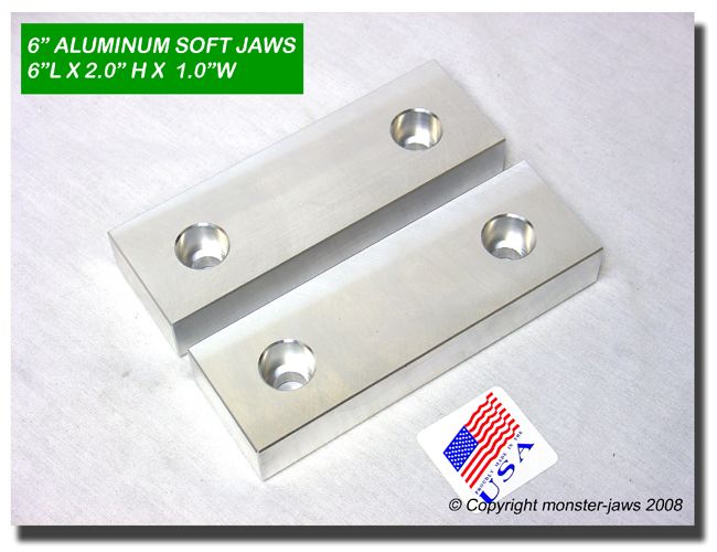 10 PAIRS 6 x 2 x 1 ALUMINUM SOFT VISE JAWS MONSTERJAWS  