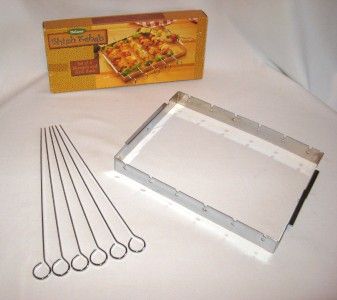   KEBAB SET OF 6 SKEWERS AND GRILL RACK FOR USE ON BBQ GRILL  