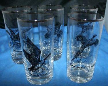 Barware Glassware Game Bird Glasses Pheasant Goose (5)  