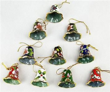 10PCS WHOLESALE CHRISTMAS ORNAMENT CLOISONNE LACE BELL  