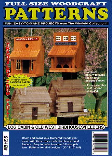 Log Cabin Birdhouses & Bird Feeders Woodworking Plans  