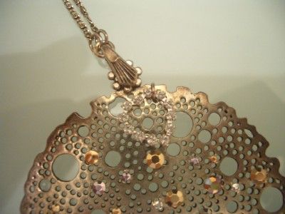 GAS BIJOUX Rhinestone Jewelled Disc Neckace Collier  