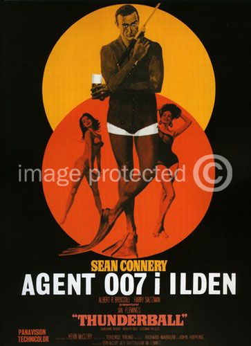 Vintage James Bond 007 Movie Poster Thunderball  18x24  