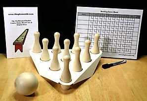 SHUFFLEBOARD TABLE BOWLING PINS + PINSETTER + CHART + BALL +BONUS 