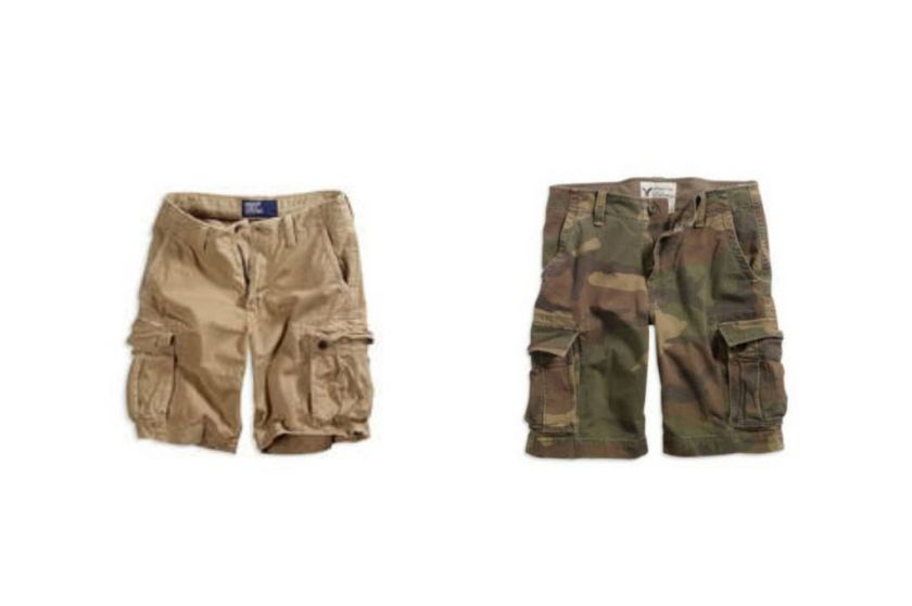 NWT Boys AMERICAN EAGLE Khaki/Camo Cargo Shorts 26W  